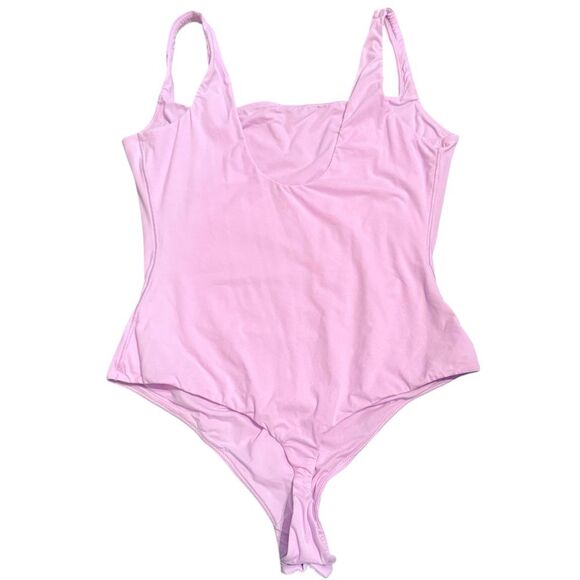 Skims Size‎ S Fits Everybody Square Neck Bodysuit Pastel Purple Stretchy Basic - Picture 6 of 8